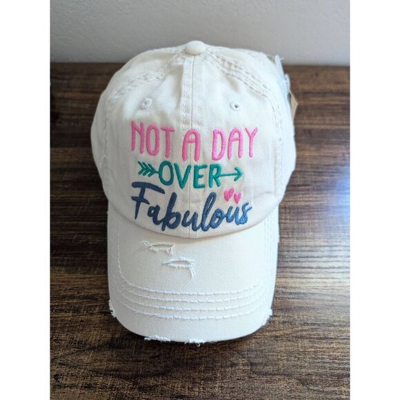 2/$30 Ladies Stone Not a Day Over Fabulous Baseball Hat - Picture 2 of 6